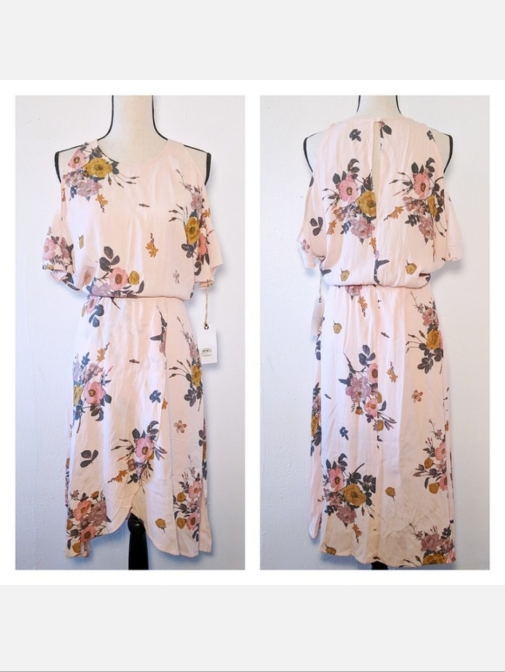 NWT Leith Pink Floral Midi Dress
